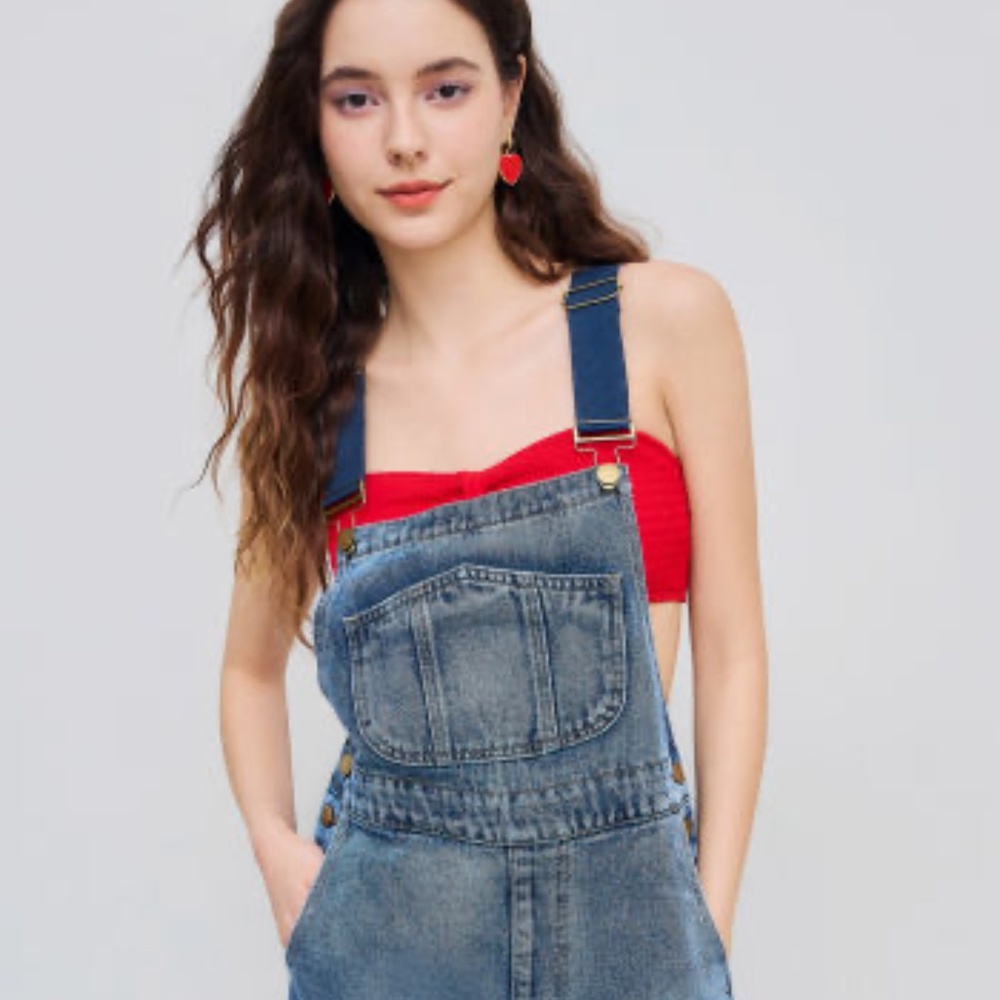 Cider Denim Buckle Wide Leg Jumpsuit, Women's Size 8